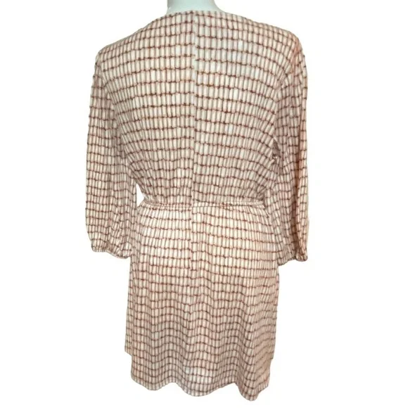 Nine West Fit & Flare Brown & Cream 3/4 Sleeve Dress Size XL - Picture 3 of 8